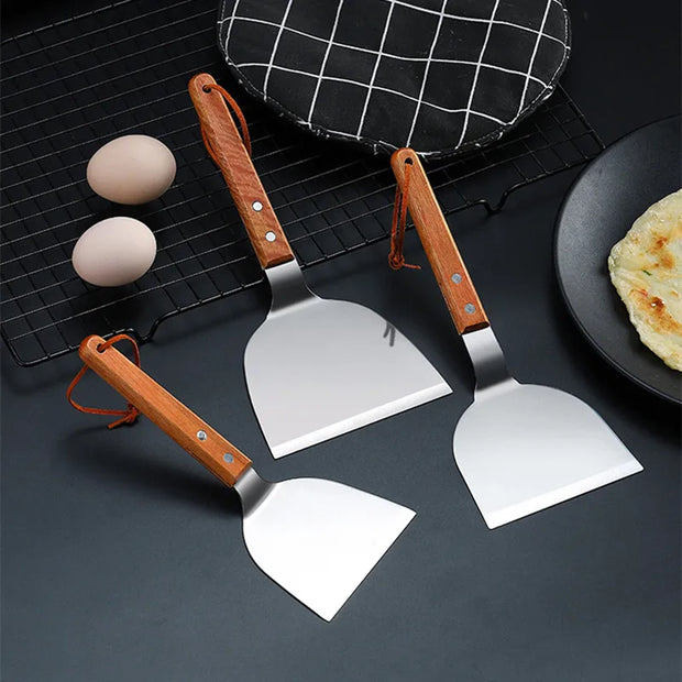 Stainless Steel Wood Handle Cooking Spatula Shovel
