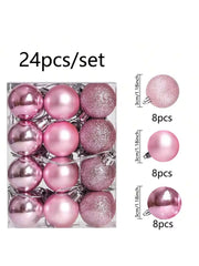 24pcs Mini Christmas Tree Hanging Balls