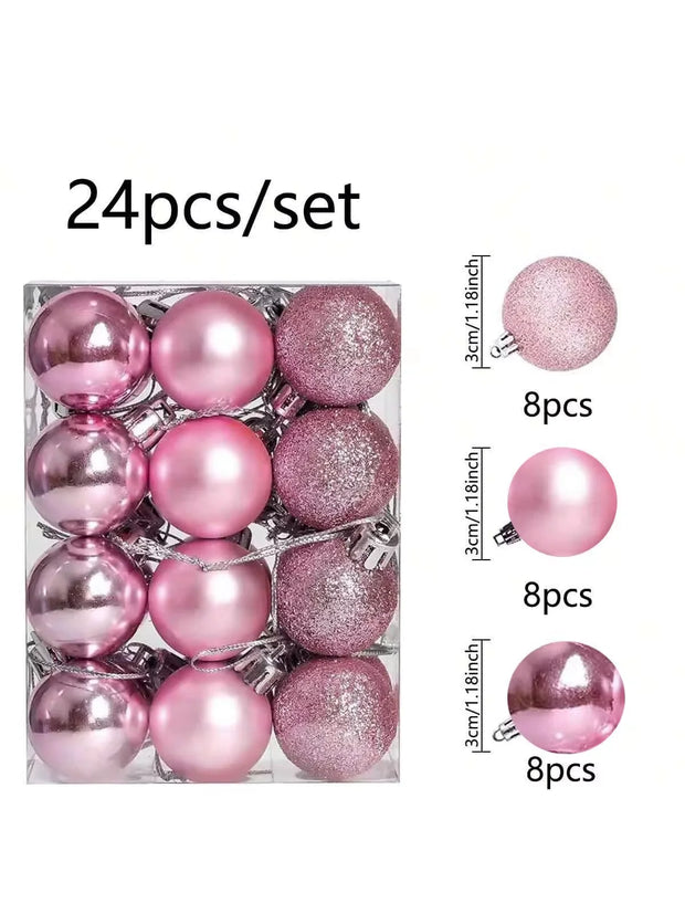 24pcs Mini Christmas Tree Hanging Balls