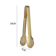 Gold Stainless Steel Kitchen BBQ Tongs Set