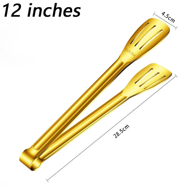 304 Stainless Steel BBQ Grill Kitchen Food Tongs
