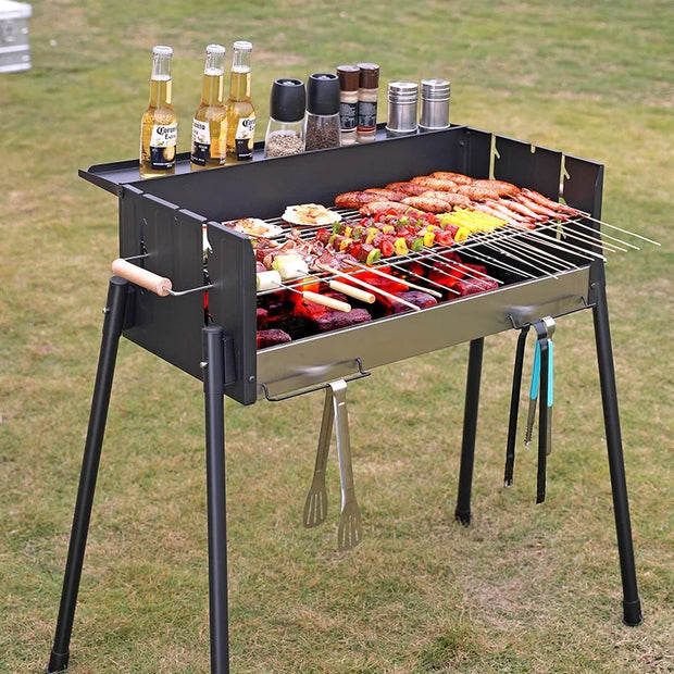 Portable Charcoal Grill with Wind Shield