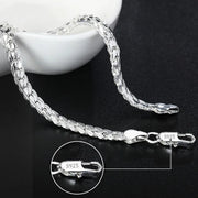 Sterling Silver Geometric Charm Bracelet Unisex
