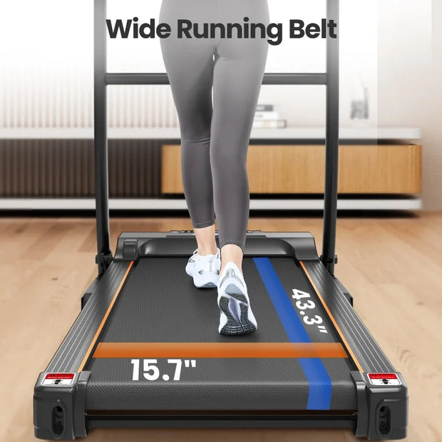 Foldable 3.0 HP Treadmill with Incline & Display