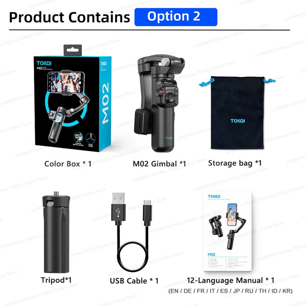 Handheld 3-Axis Gimbal Stabilizer for Smartphones