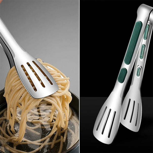 Stainless Steel BBQ Grill Food Kitchen Tongs