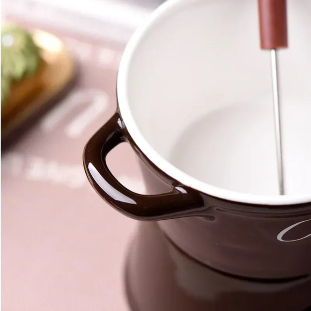 Ceramic Chocolate Fondue Mug with Fork