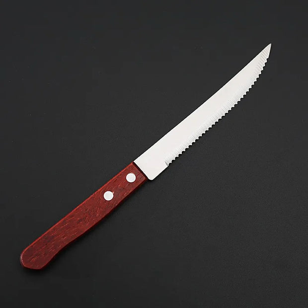 Stainless Steel Steak Knife Set Wooden Handle
