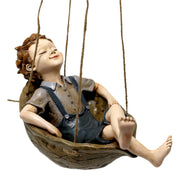 1pc Swing Boy Resin Statue
