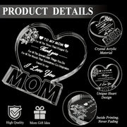 Acrylic Rose Heart Plaque for Mom