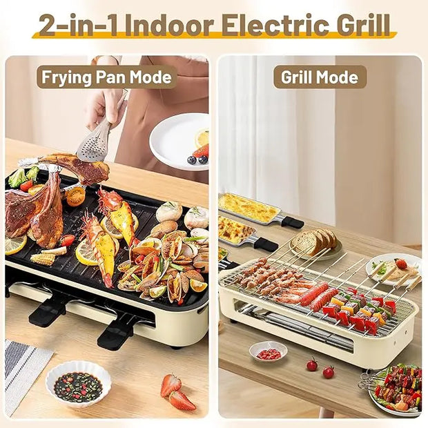 Electric Smokeless Indoor Grill with Pans