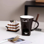 Ceramic Chocolate Fondue Mug with Fork
