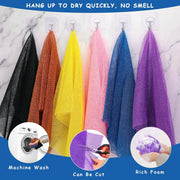3-Piece African Bath Sponge Set – Exfoliating Long Net Body Scrubbers