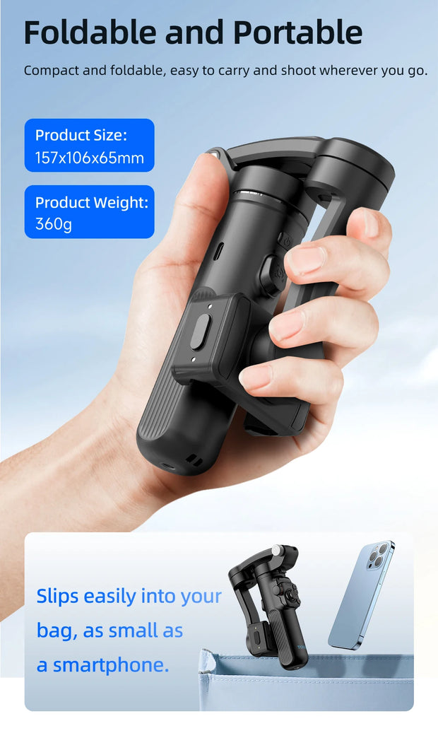 Handheld 3-Axis Gimbal Stabilizer for Smartphones