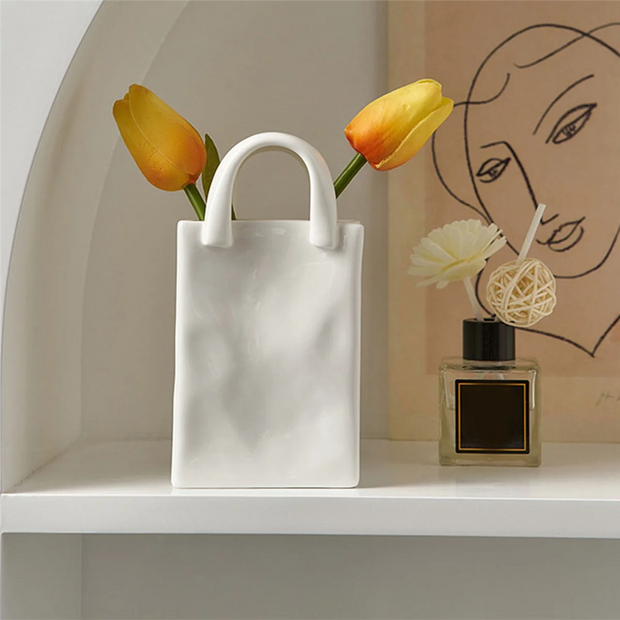Nordic Ceramic Handbag Flower Vases Modern
