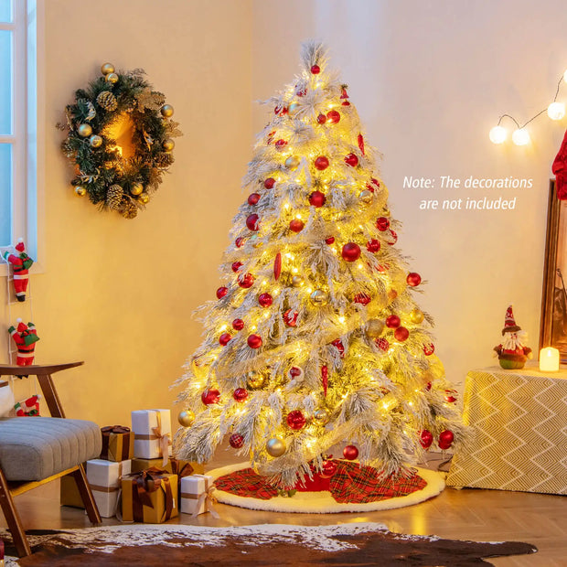 6 ft Flocked Artificial Christmas Tree with 250 LED Lights