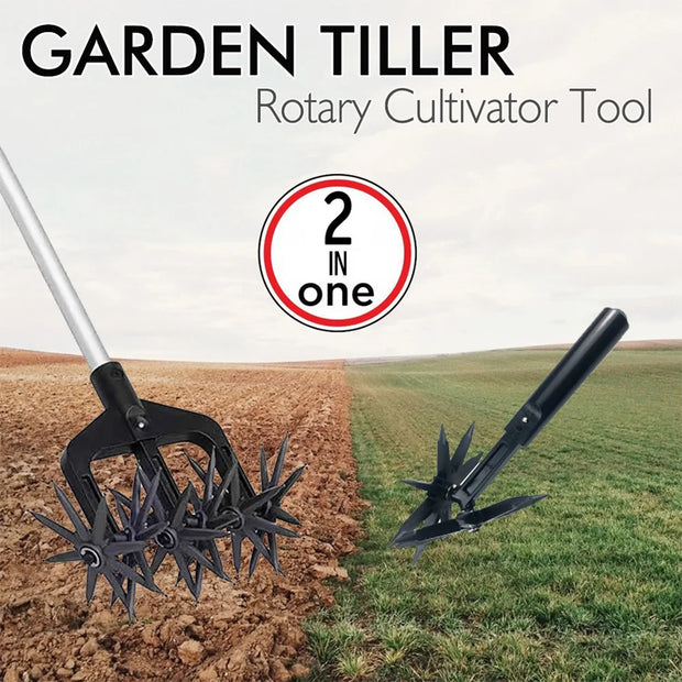 2 in 1 Garden Soil Scarifier Rotary Cultivator Tool