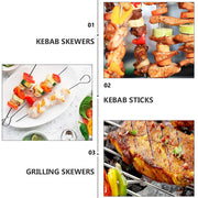 20‑Piece Stainless Steel BBQ Skewers