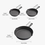 3-Piece Cast Iron Nonstick Frying Pan Set