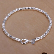 925 Silver 3MM Snake Chain Bracelet Unisex Jewelry