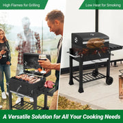 Outdoor Charcoal BBQ Grill with Smoker & Lift able Tray