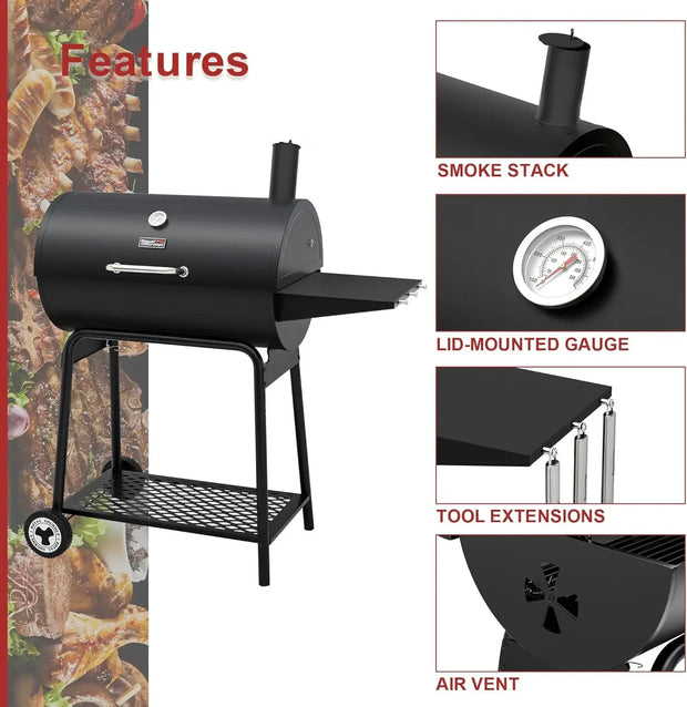 30-Inch Barrel Charcoal Grill