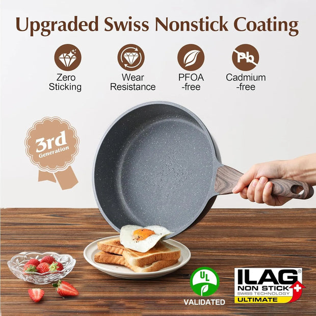 10-Inch Nonstick Deep Frying Pan with Lid