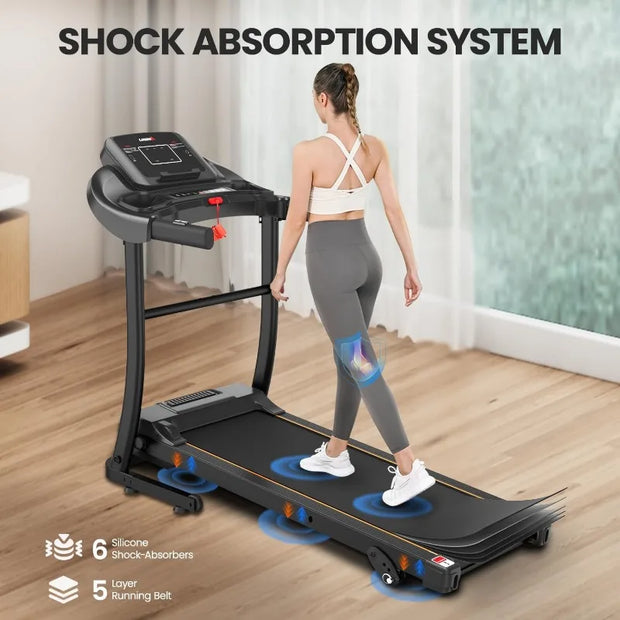 Foldable 3.0 HP Treadmill with Incline & Display