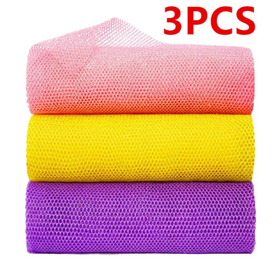 3-Piece African Bath Sponge Set – Exfoliating Long Net Body Scrubbers