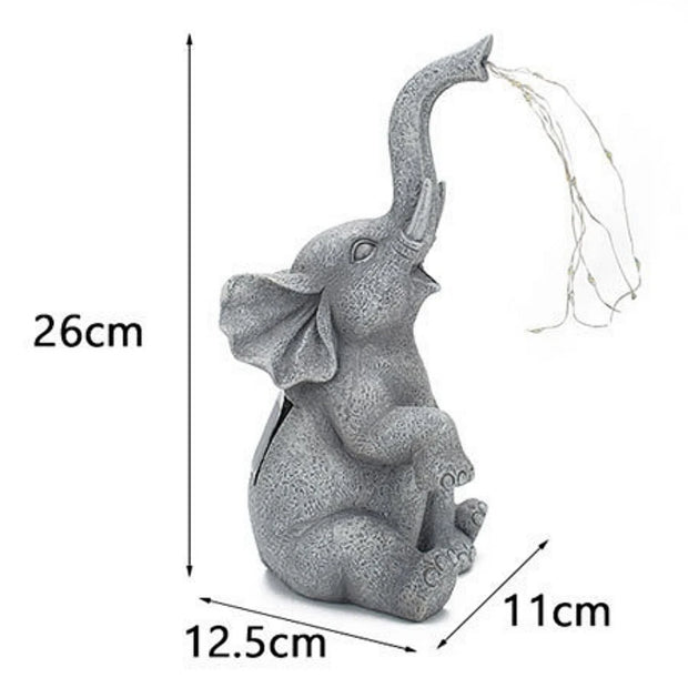 Solar Elephant Garden Ornament with LED Lights