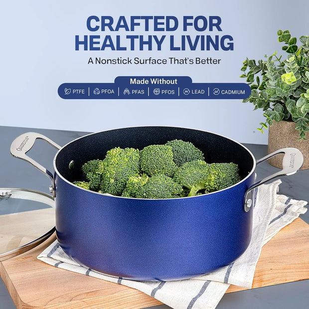 Diamond Coated 20‑Piece Non Stick Cookware & Bakeware Set – PFOA PFOS Free