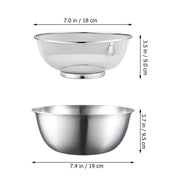 2pcs Stainless Steel Mixing Bowl