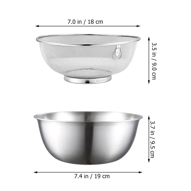 2pcs Stainless Steel Mixing Bowl