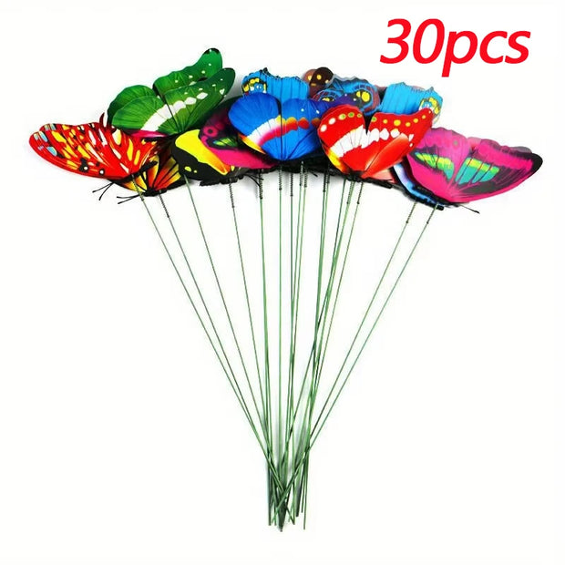 10/20/50pcs 3D Butterfly Garden Yard Decor Stakes
