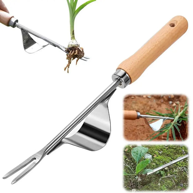 Ergonomic Stainless Steel Weeder Tool for Gardening