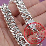 Sterling Silver Solid Charm Bracelet Unisex