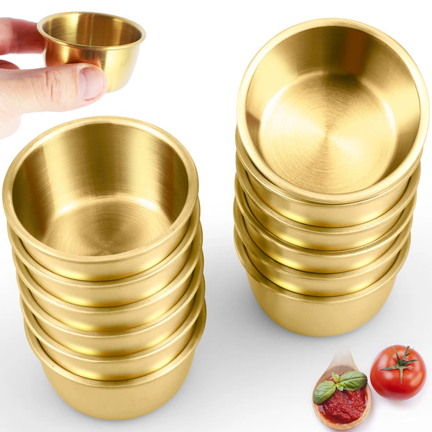 12/24pcs Stainless Steel Sauce Dipping Bowls
