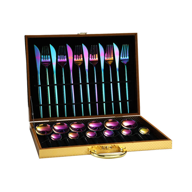 Stainless Steel Dinnerware Set – 6-Person Flatware Gift Box
