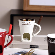 Ceramic Chocolate Melting Mug with Fork