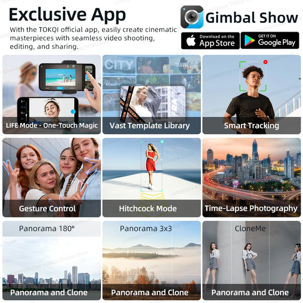 Handheld 3-Axis Gimbal Stabilizer for Smartphones