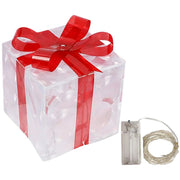 Christmas Lighted Gift Box Decoration – Set of 3 Glowing Boxes with Bows