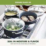 Diamond-Reinforced Ceramic Nonstick Cookware Set – 12 Pieces