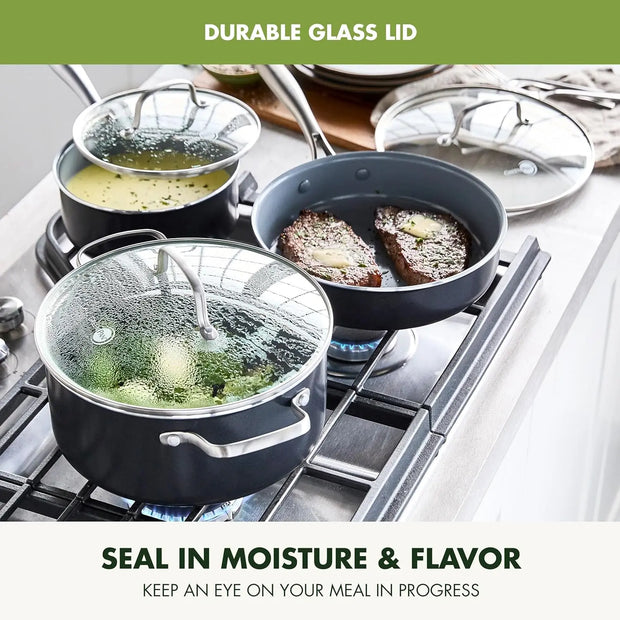 Diamond-Reinforced Ceramic Nonstick Cookware Set – 12 Pieces