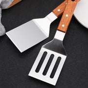 Stainless Steel Spatula with Wooden Handle – Heavy Duty BBQ & Kitchen Turner