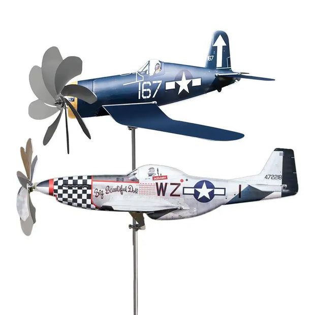 Airplane Wind Spinner – Stainless Steel Garden Decor with Aviation Flair
