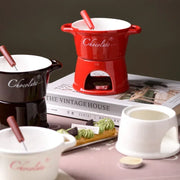 Ceramic Chocolate Fondue Mug with Fork
