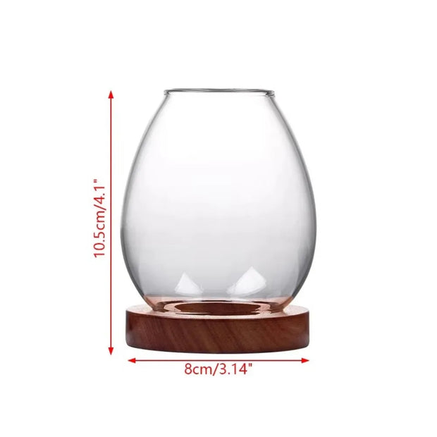 Glass & Wood Candle Stand