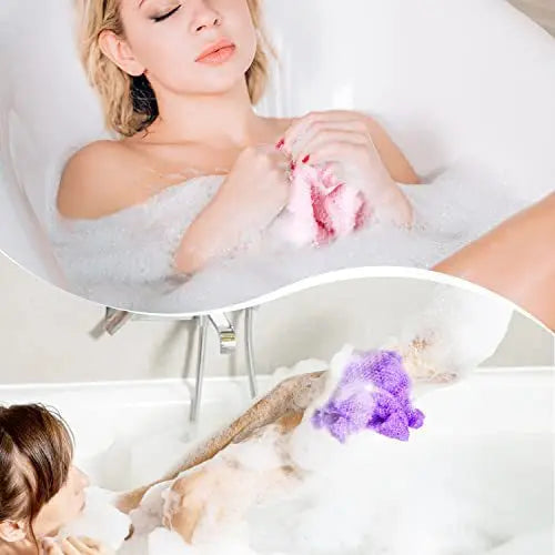 3-Piece African Bath Sponge Set – Exfoliating Long Net Body Scrubbers