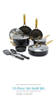 12-Piece Nonstick Ceramic Aluminum Cookware Set