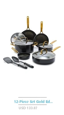 12-Piece Nonstick Ceramic Aluminum Cookware Set